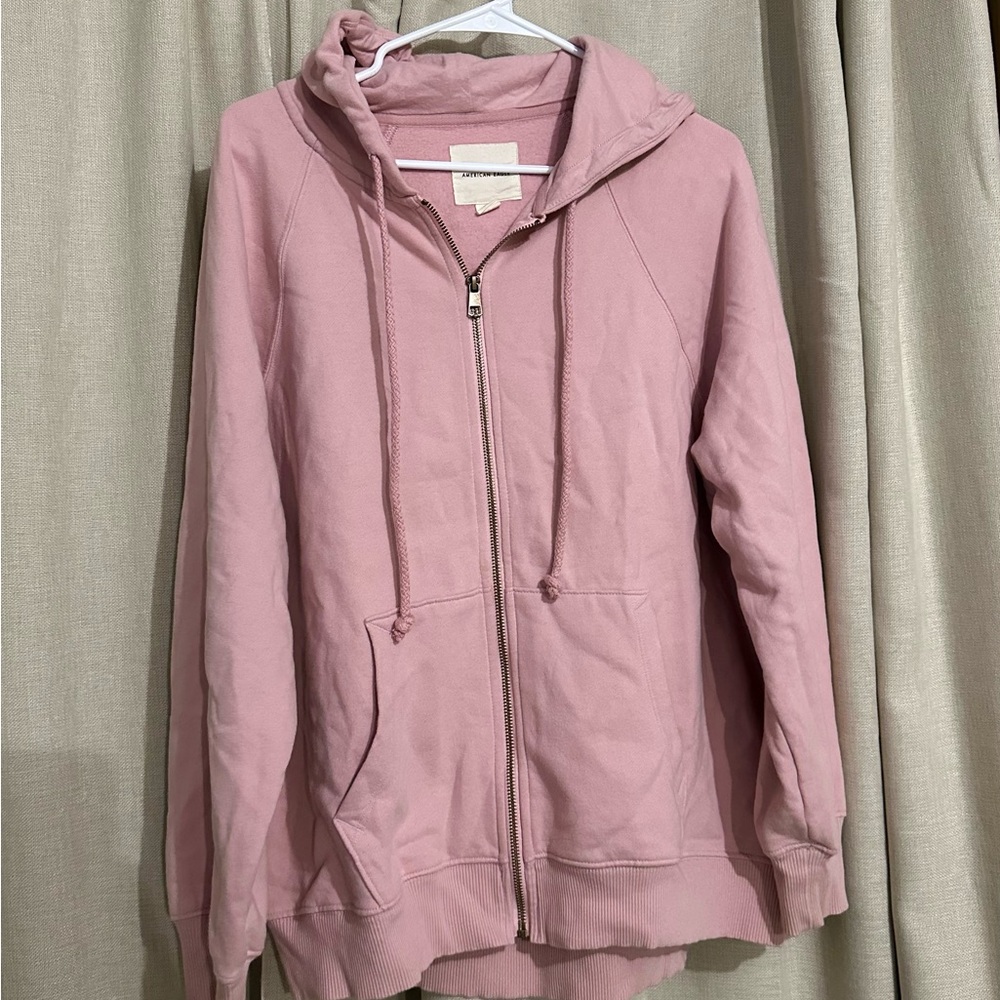 American Eagle Women's Pink Hoodie Jacket - Picture 1 of 3